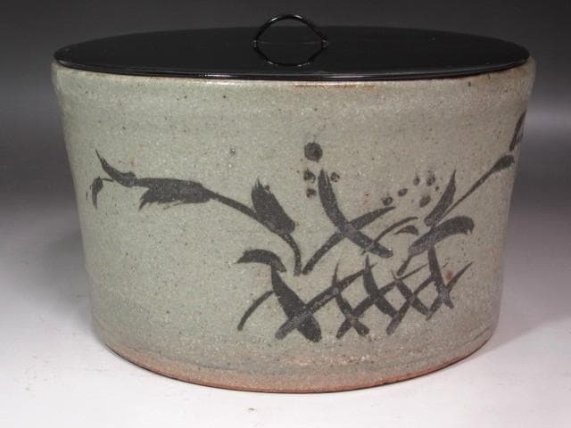 ★　古唐津水指　山の綿　裏千家　十四代　淡々斎の花押がございます★x518