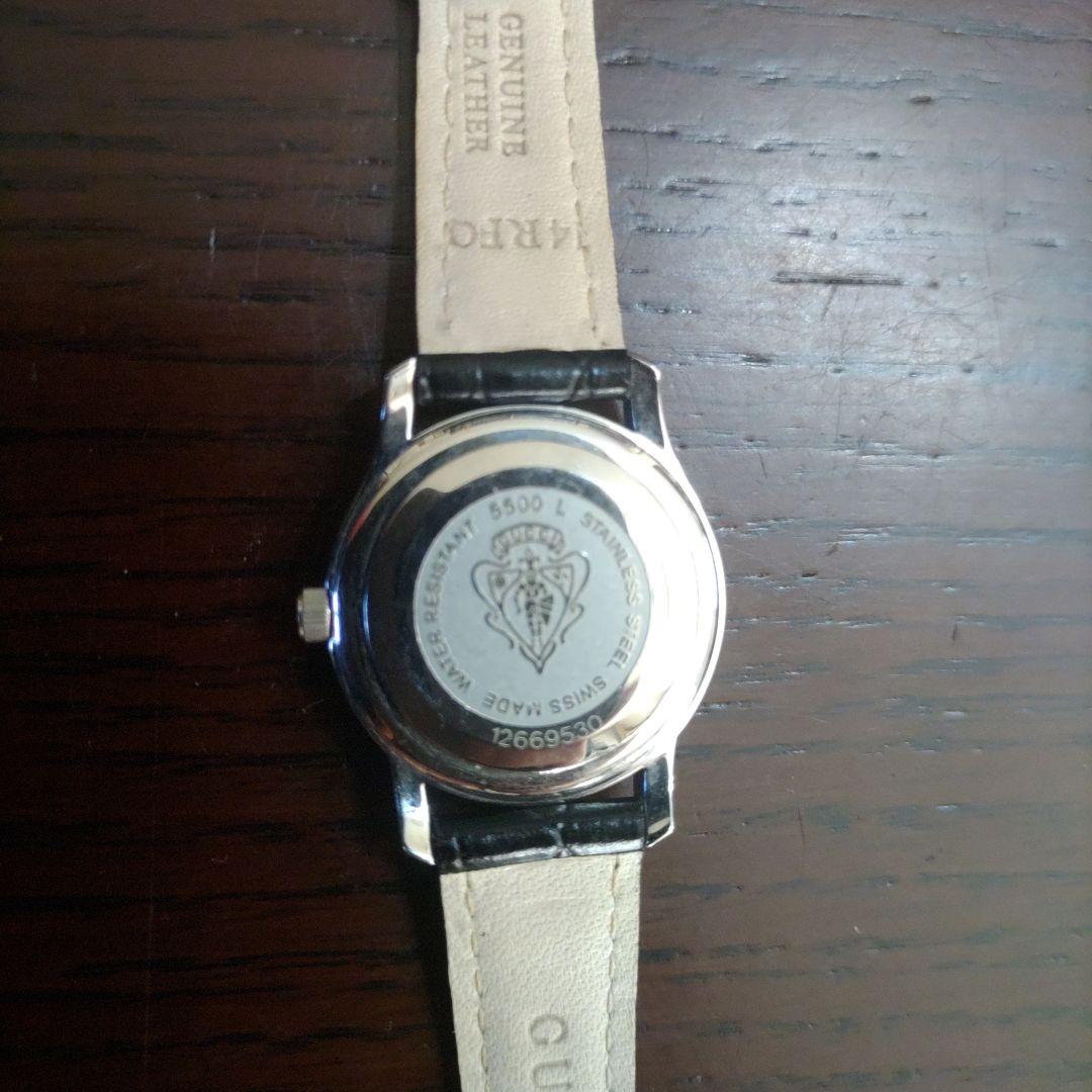 グッチ　5500L レザー　腕時計　レディース　黒革