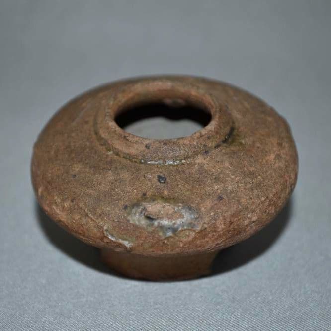 元代　出土品（広東）『丸形水盂』　古陶磁器　硯滴　水中丞　水丞　文房具　古美術