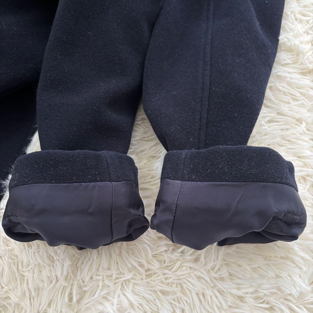 バーバリーノバチェック ウール ダッフルコートキッズ150 レディースSネイビー