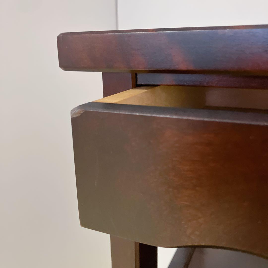 北海道民芸家具　電話台　FAX台　サイドチェスト　サイドテーブル　カバ無垢材