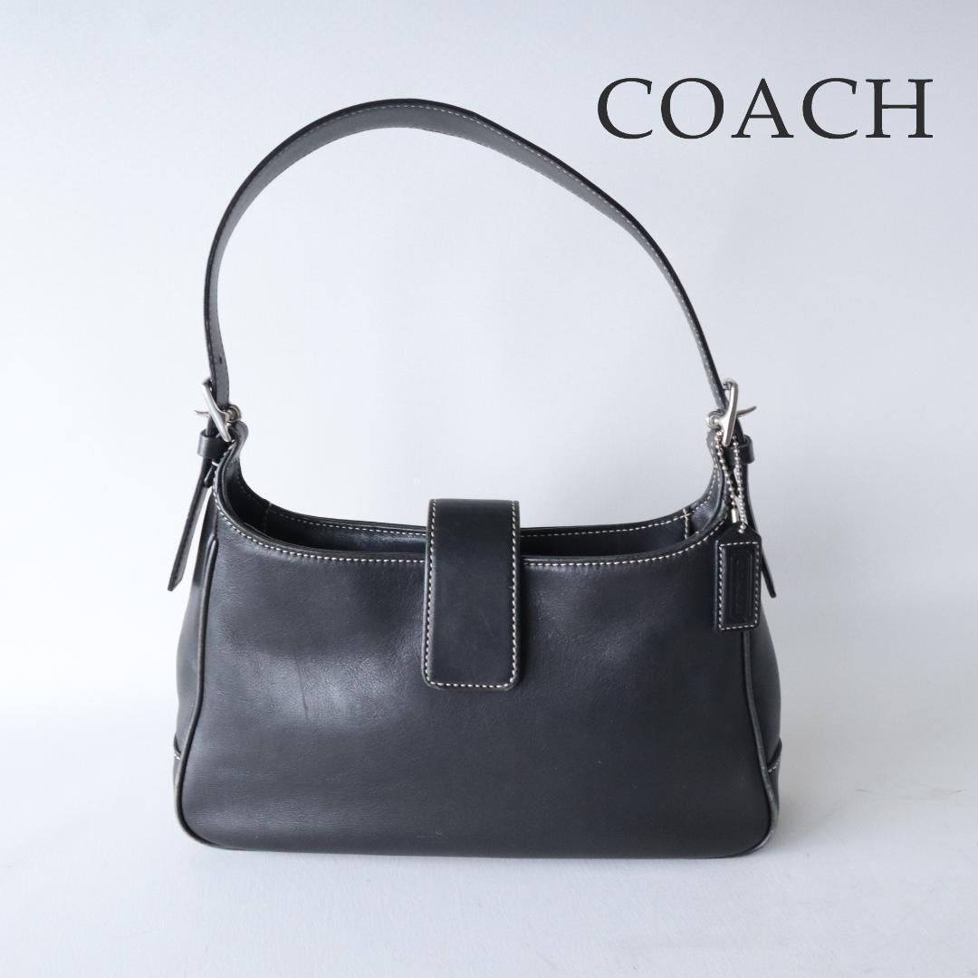 【極美品】COACH オールドコーチ ワンショルダーバッグ グラブタンレザー 黒