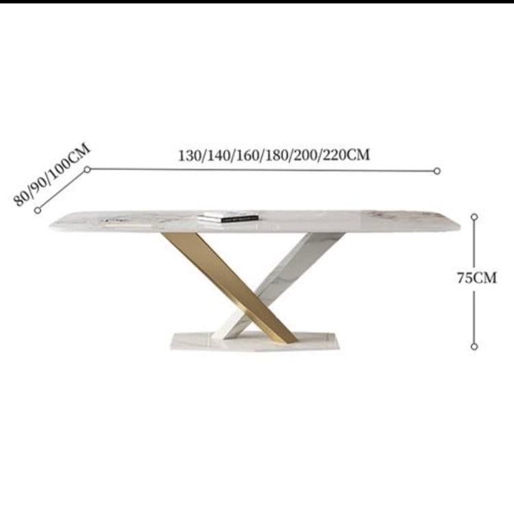 【年末最終値引】　ダイニングテーブルのみ　セラミック大理石柄白　１４０×８０ｃｍ