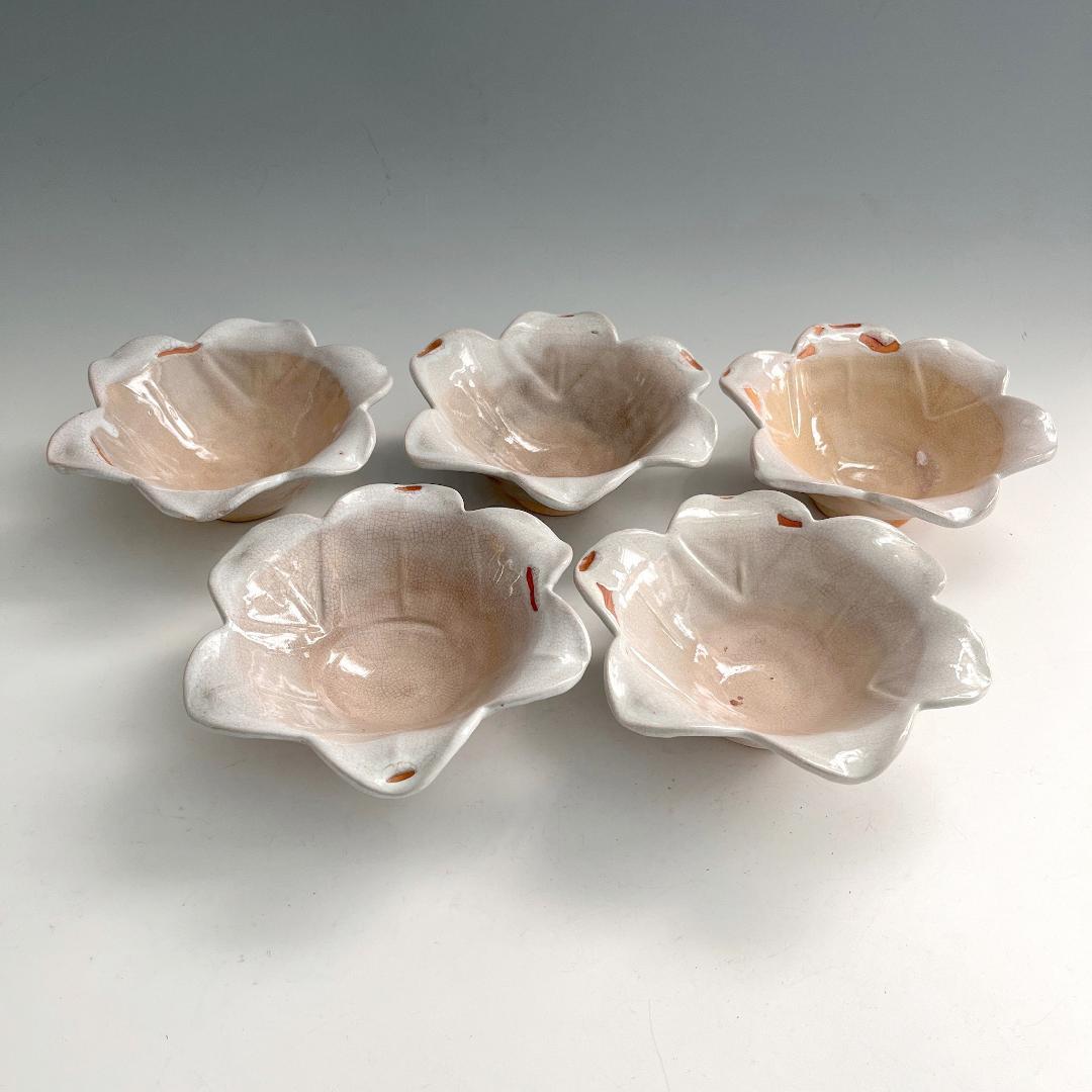 タ*カ様 萩焼 11客 菓子鉢 萩 輪花 百合花形向付 皿 茶道具 煎茶