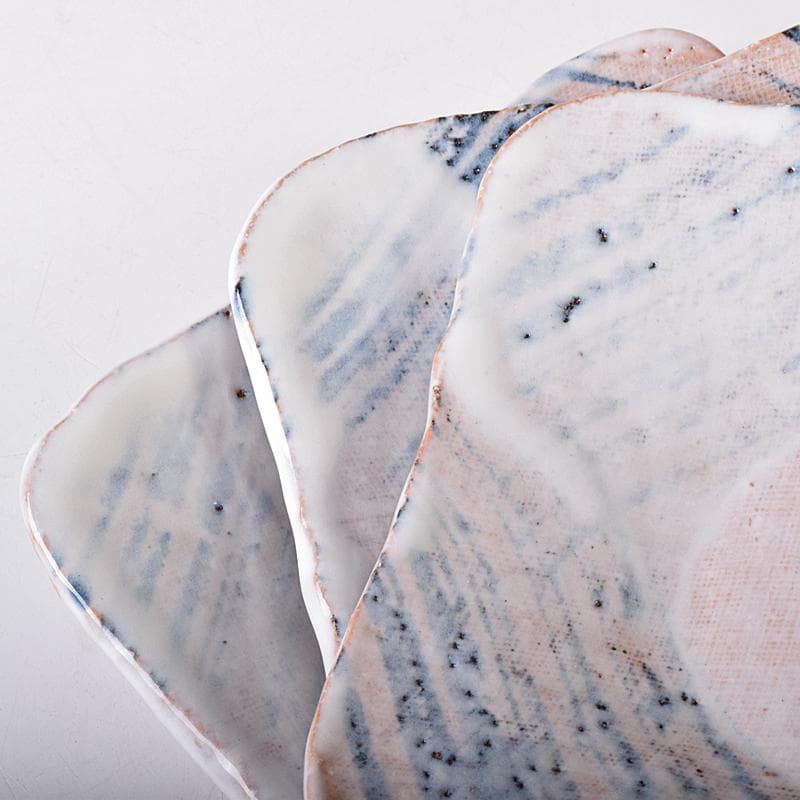 和食器　萩焼　吉田仙萩作　銘々皿　五客　共箱　C　R8215B