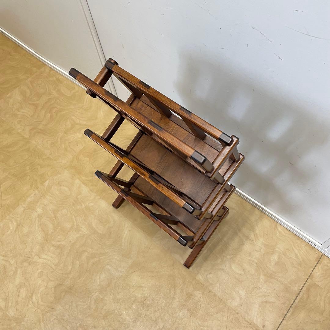 豊岡クラフト ３段マガジンラック ブックスタンド 雑誌立て 本立て 木製 ウッド