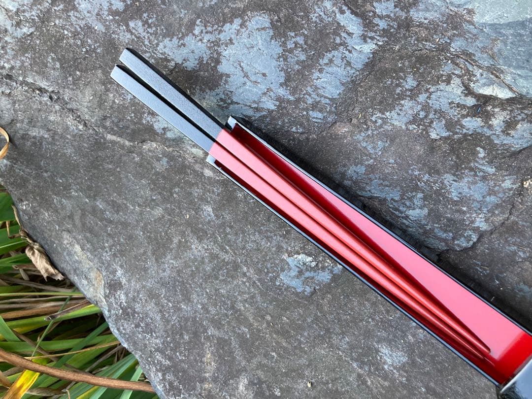 明月 漆塗り 花模様 箸セット