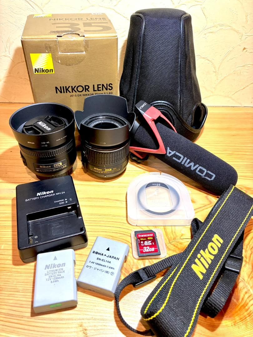 Nikon D5500 配信カメラセット 単焦点レンズ、常時給電、ガンマイク等