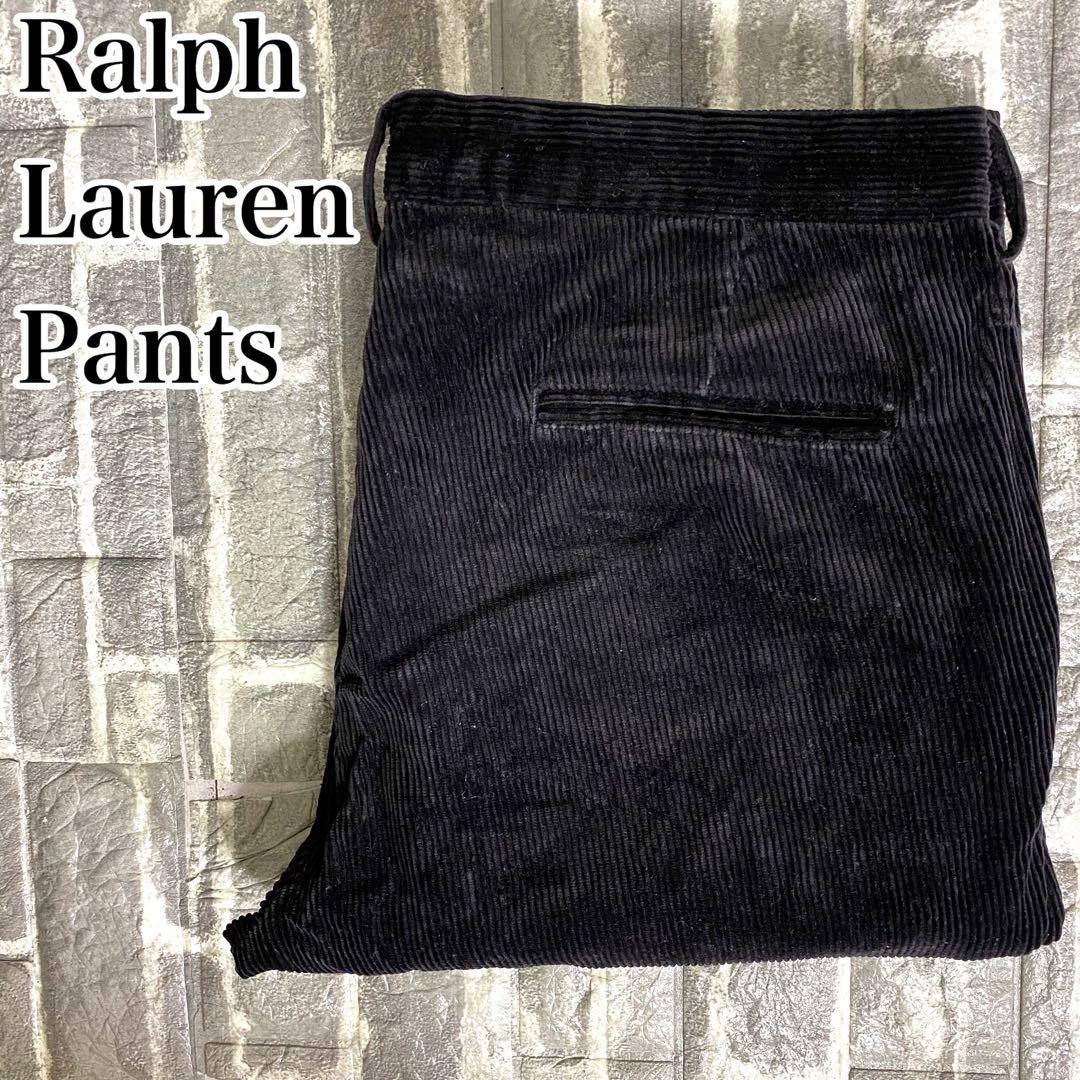 ラルフローレンラグビー 太畝コーデュロイパンツ ブラック 黒 36×32 hr9
