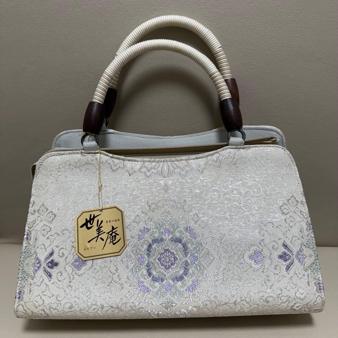 美庵 花柄刺繍 和装用バッグ