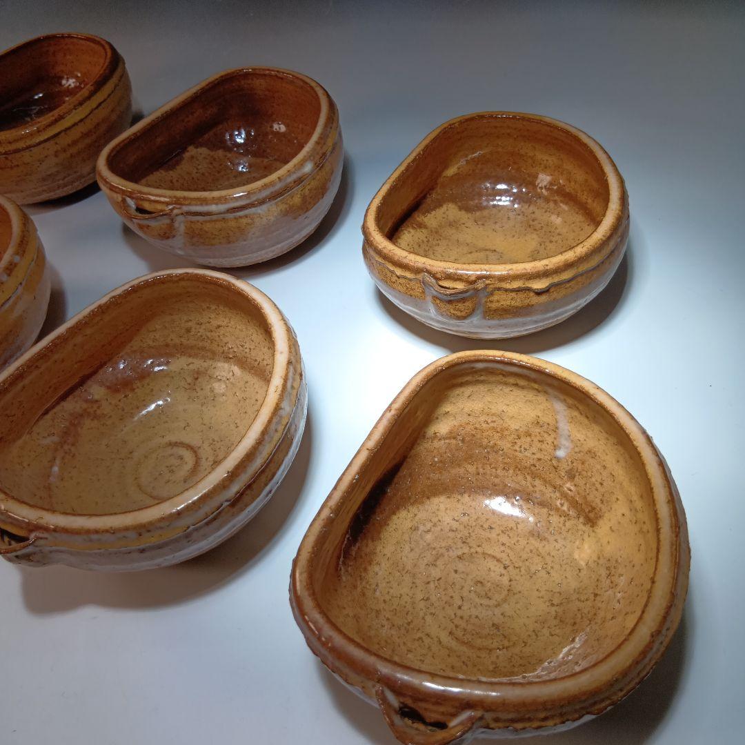 値下げ　茶道具　萩焼　12代田原陶兵衛　片口向付6客　共箱　美品