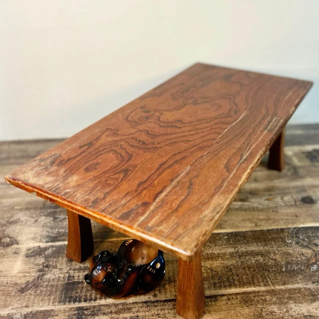 昭和中期 昭和レトロ ちゃぶ台 文机 木製 古家具 折りたたみ スプリング構造