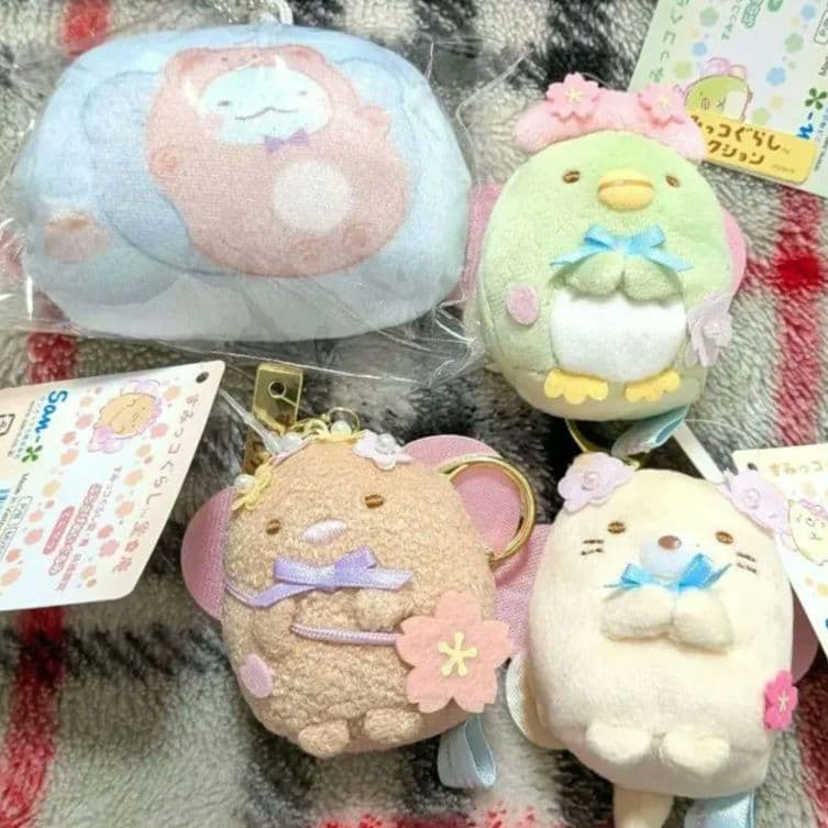 新品　すみっコぐらし庵 ぶらさげぬいぐるみ　桜の妖精　ぺんぎん？　とんかつ　ねこ