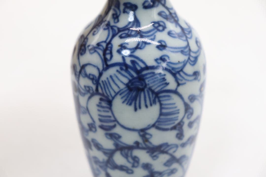 中国　清時代　染付喜字紋小瓶　送料込み0929