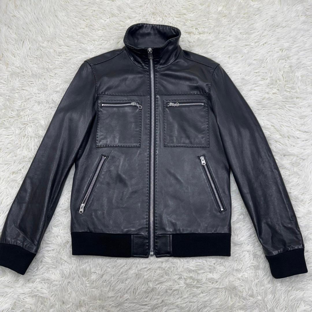 極美品✨AVIREX　レザージャケット　ブラック　ライダース　羊革　本革 M