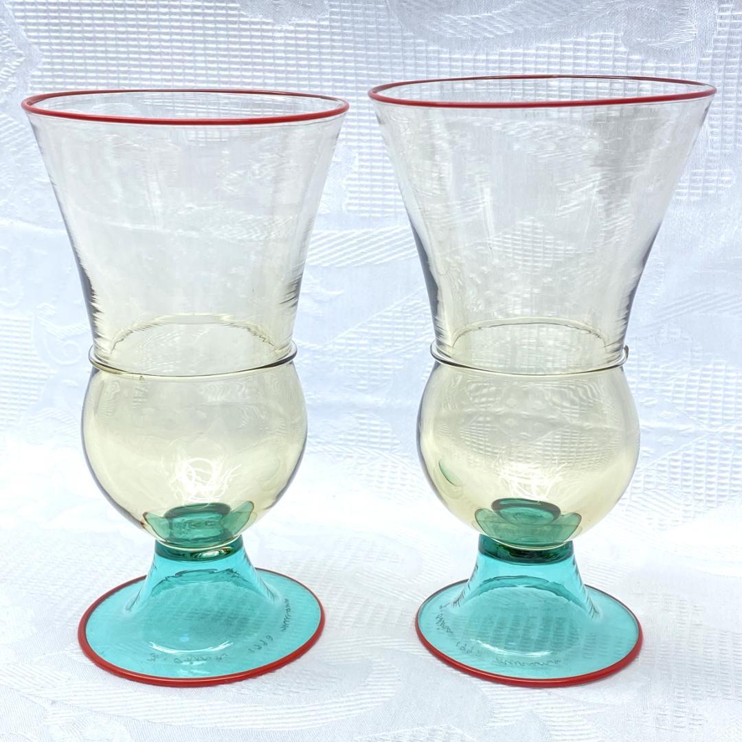 希少 大平洋一 Yoichi Ohira ベネチアンガラス グラス 2客セット