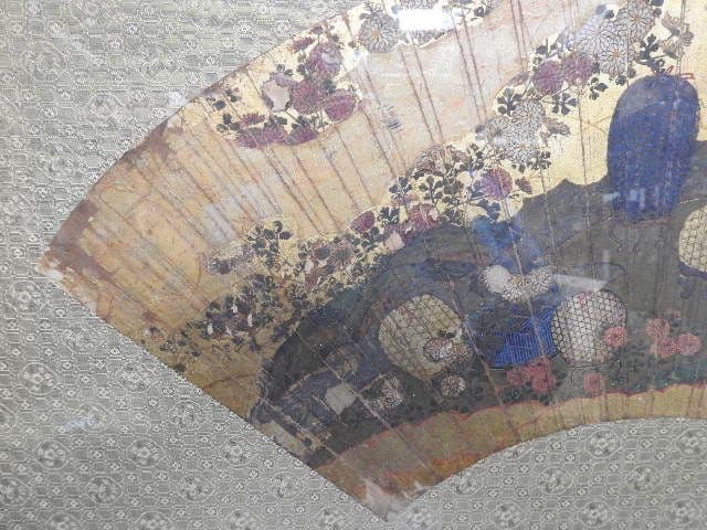 金地鳥籠扇面画額　一対　M１３６８