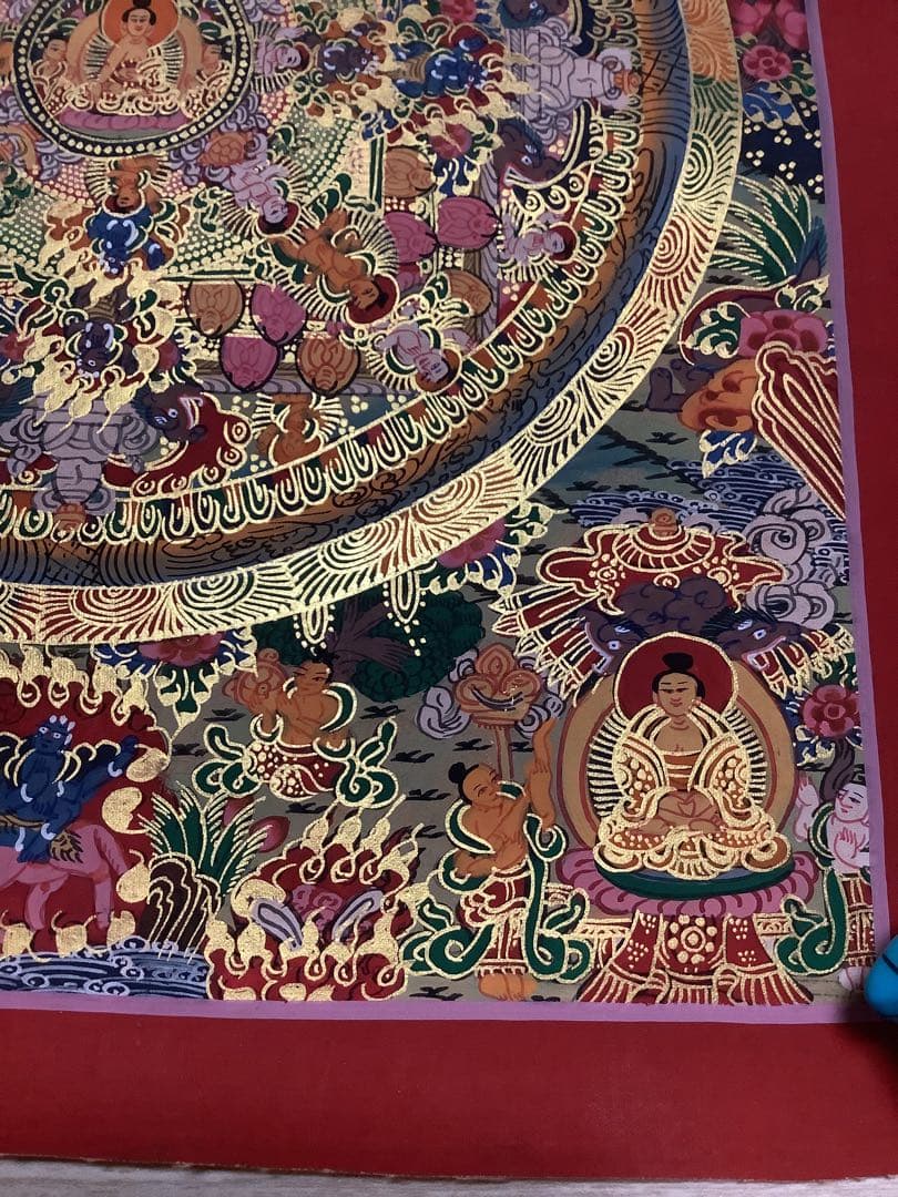 《 チベット密教　新品　1点物 》 手描き　曼荼羅　仏陀　釈迦　仏画　仏教　f8