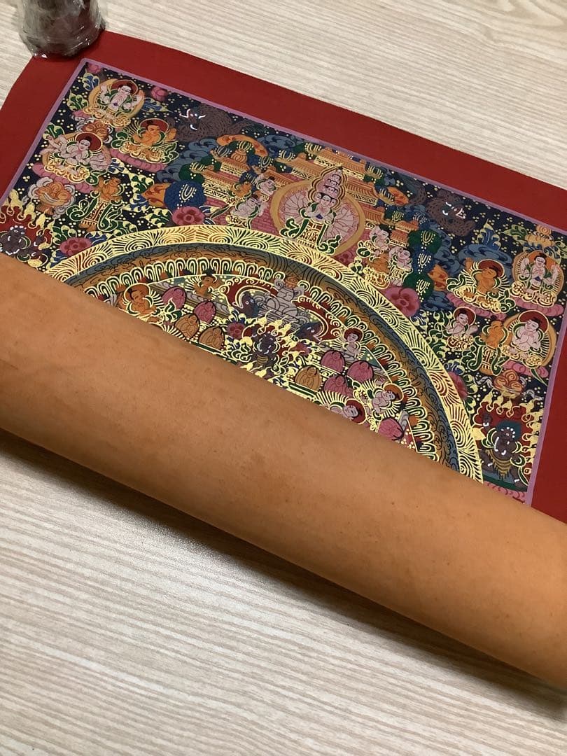 《 チベット密教　新品　1点物 》 手描き　曼荼羅　仏陀　釈迦　仏画　仏教　f8