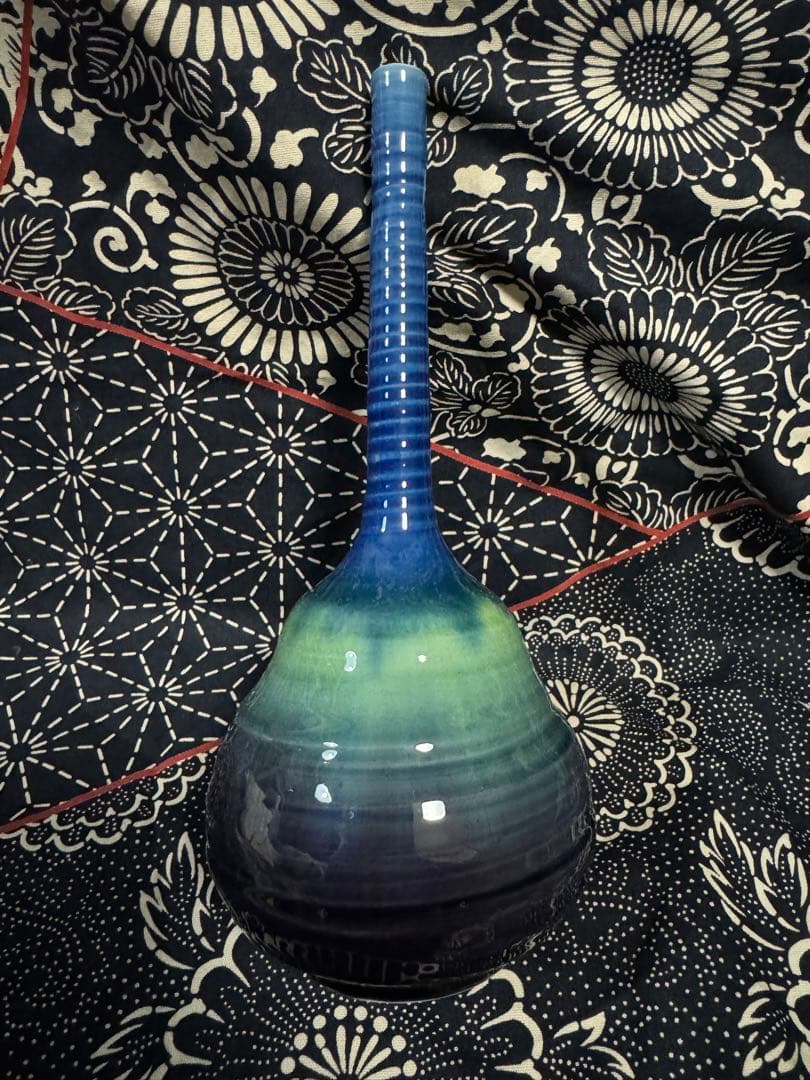 人間国宝　三代　徳田八十吉　(正彦銘) 花入