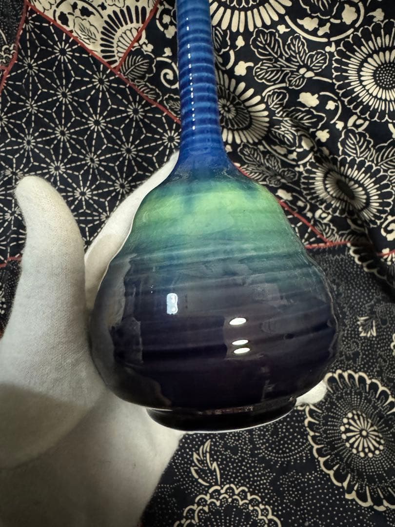 人間国宝　三代　徳田八十吉　(正彦銘) 花入