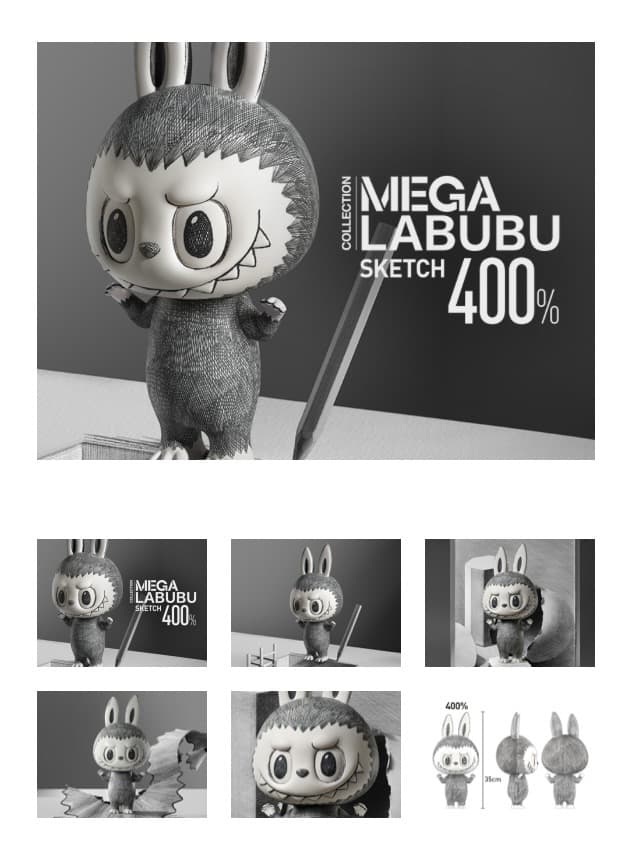 POPMART　MEGA LABUBU 400% Sketch　LABUBU