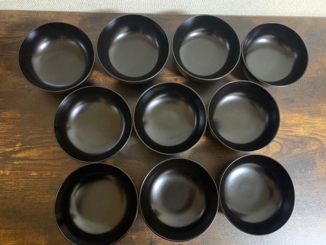 沈金蒔絵　木製漆塗吸物椀10客　時代物　お椀　汁椀　貝細工　芍薬　結び切り