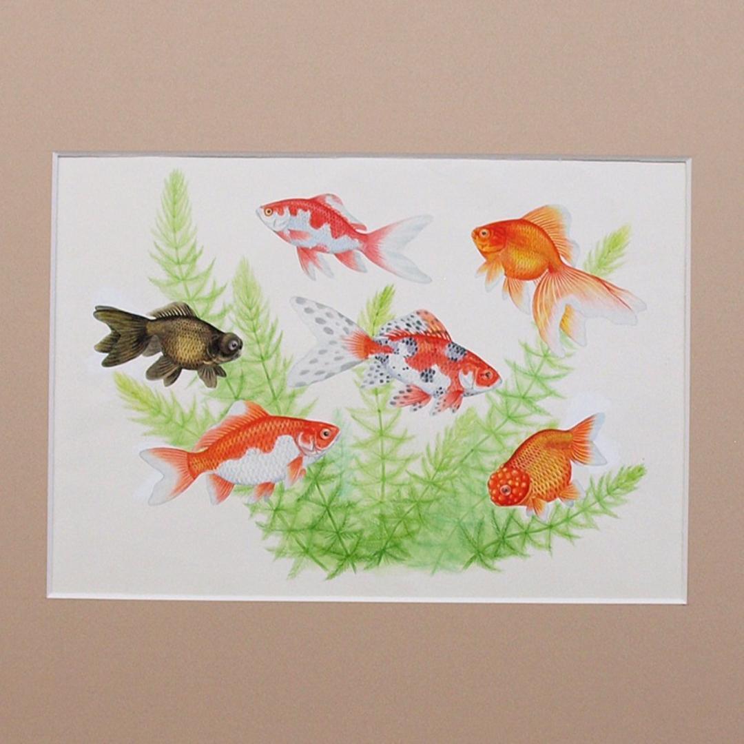 【絵画】ネイチャーアート　「金魚」原画