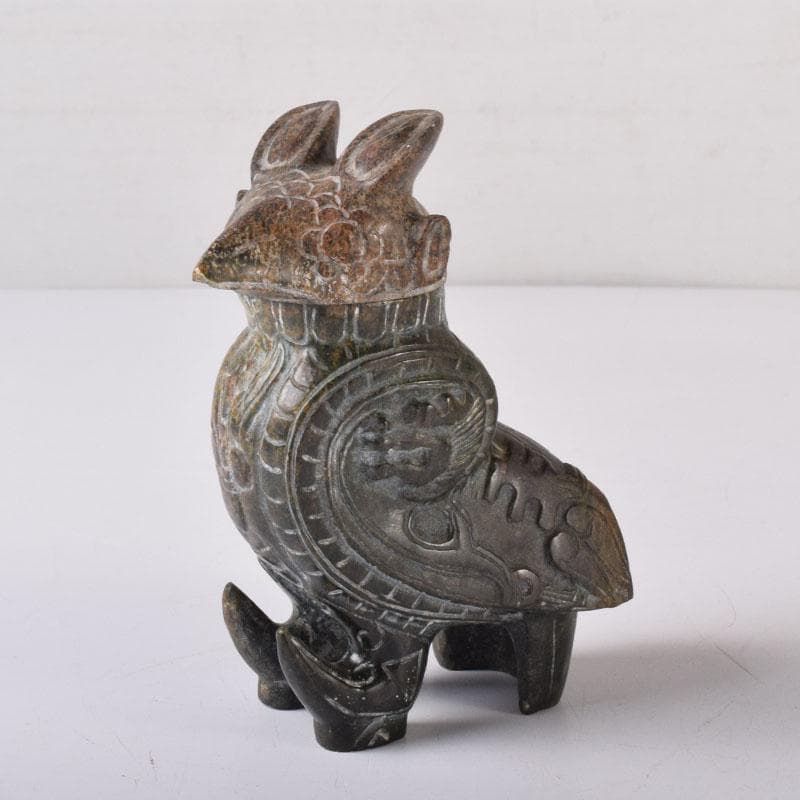 水芙蓉　中国　玉石彫刻　神獣型壷　V　R8307