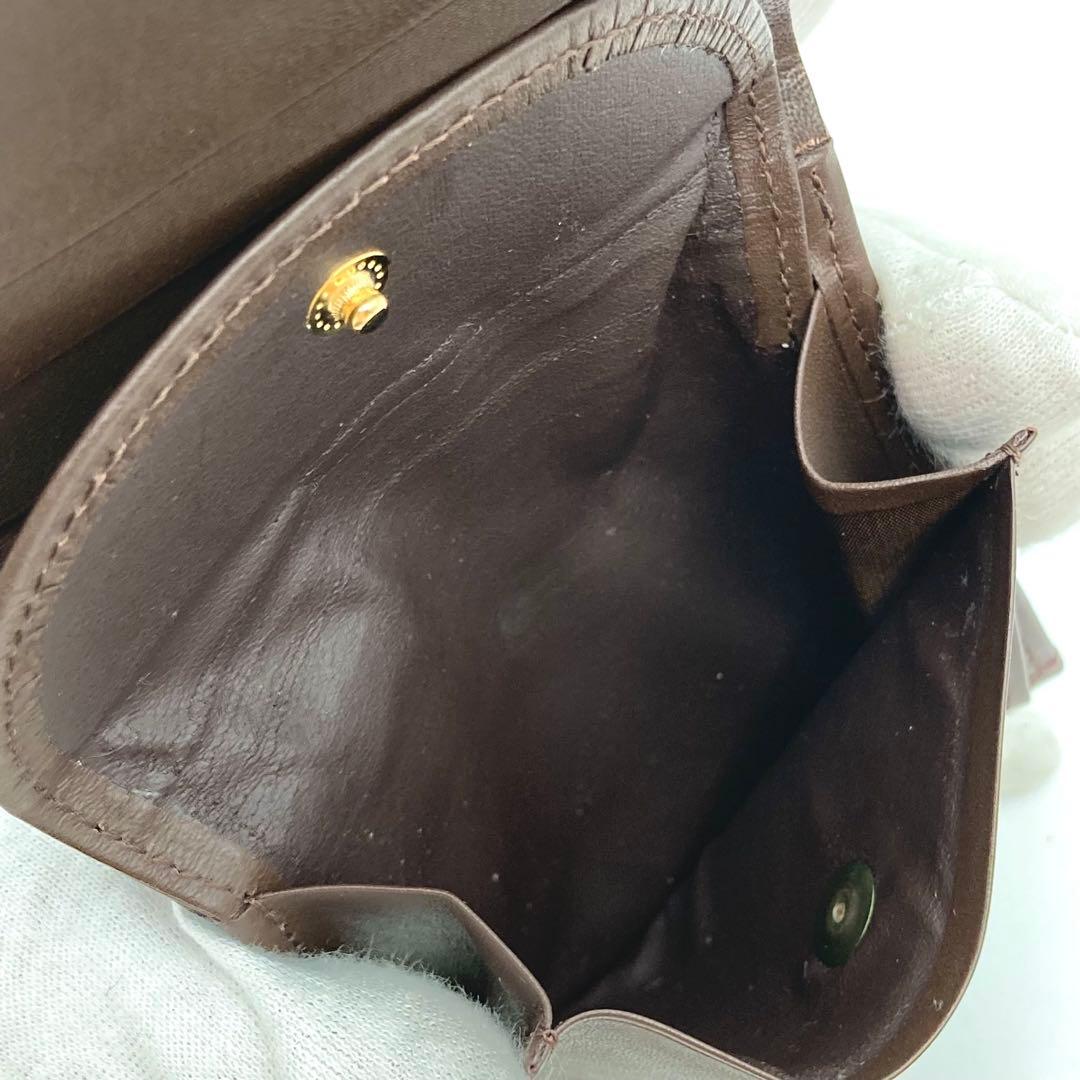 タコ✨ BURBERRY 二つ折り財布 ノバチェック シャドーホース 茶色