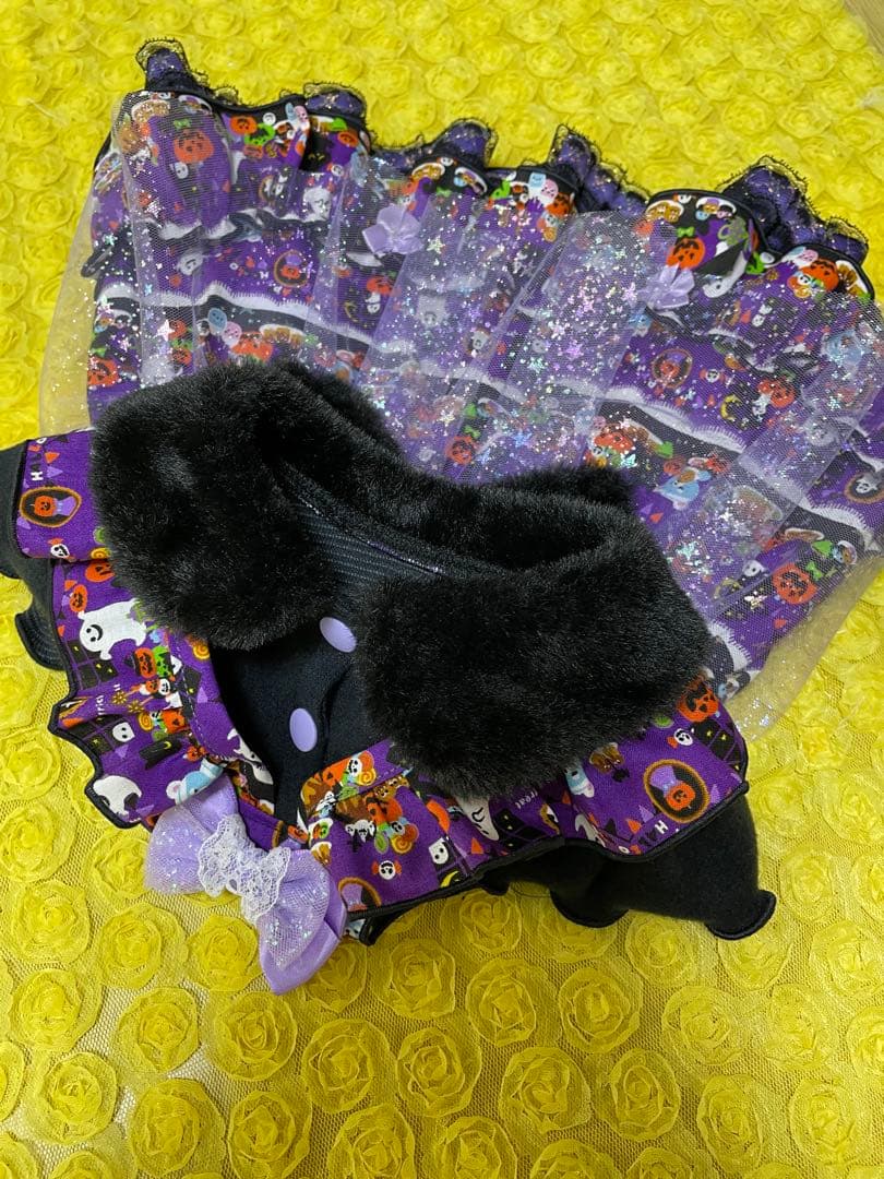 あいちゃん　犬服　ハンドメイド　わんこ服　ハロウィンワンピ