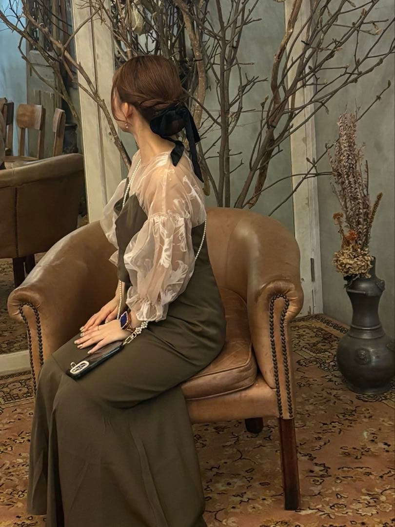 オリーブグリーン パーティードレス