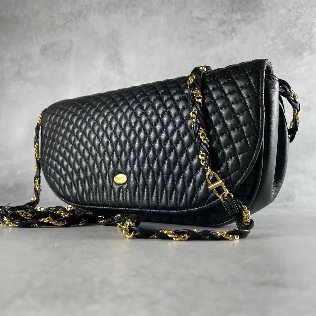 ezbuy様　バリー チェーン ショルダーバッグ キルティング レザー ブラック