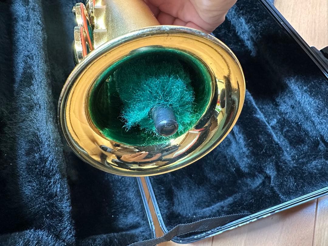 良品 ソプラノサックス サテンゴールド ケース付き