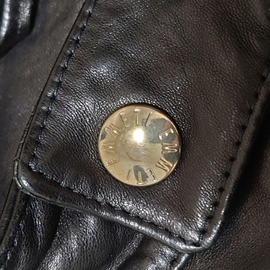 ✨美品✨エンメティ JURI ゴールド ライダースジャケット シングル 44