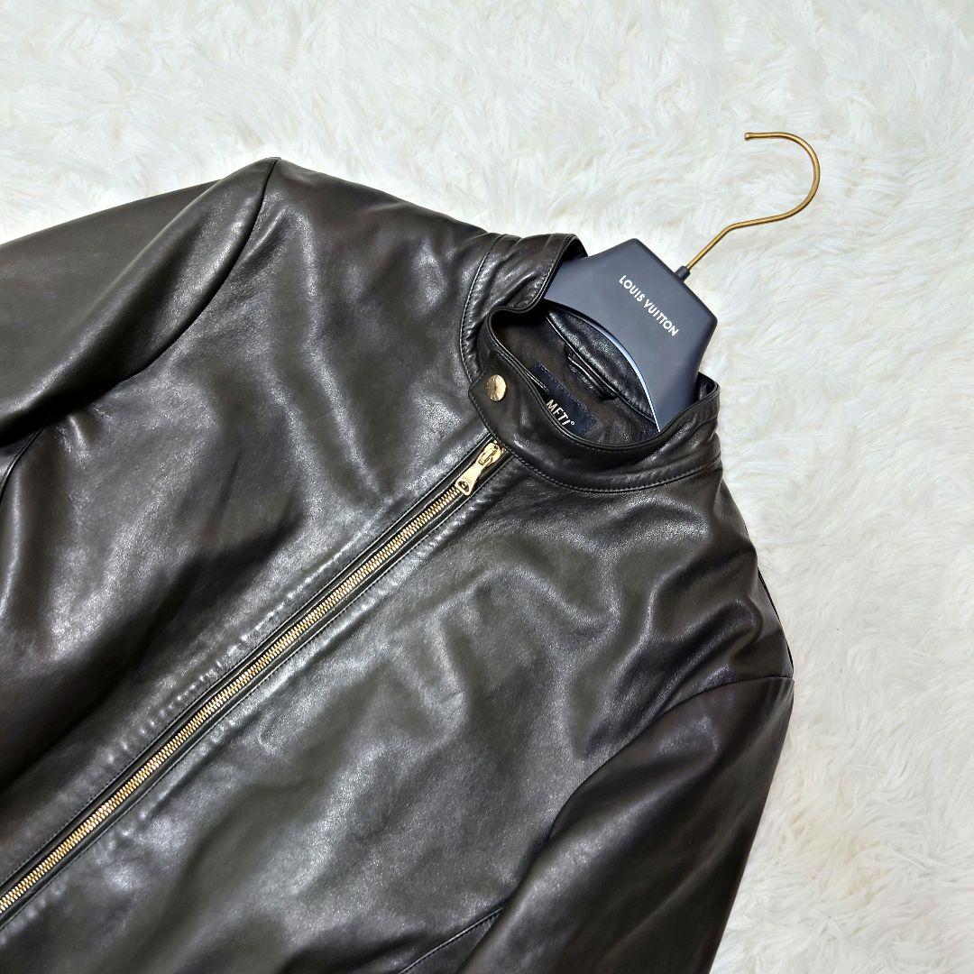✨美品✨エンメティ JURI ゴールド ライダースジャケット シングル 44