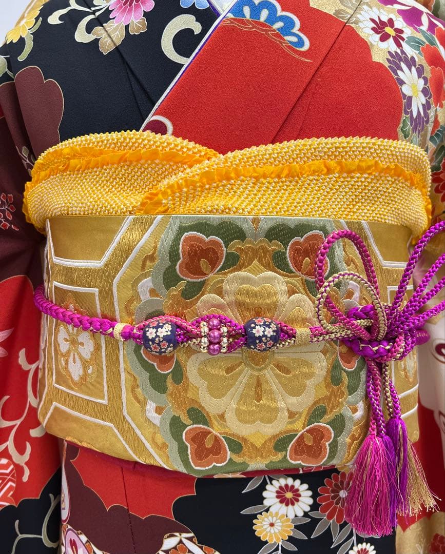 振り袖　フルセット　別誂長襦袢付　 金彩加工　刺繍入り　しつけ糸付　 501