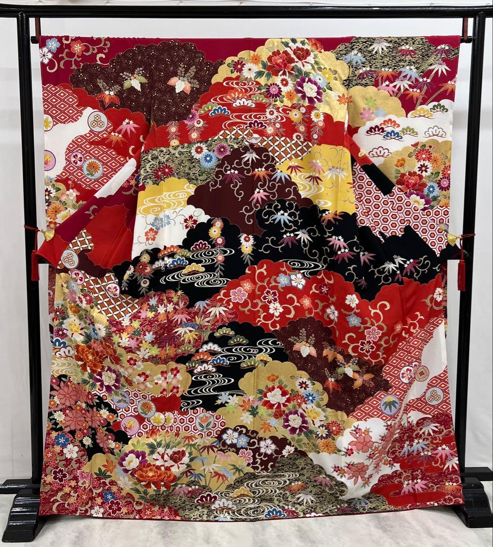 振り袖　フルセット　別誂長襦袢付　 金彩加工　刺繍入り　しつけ糸付　 501