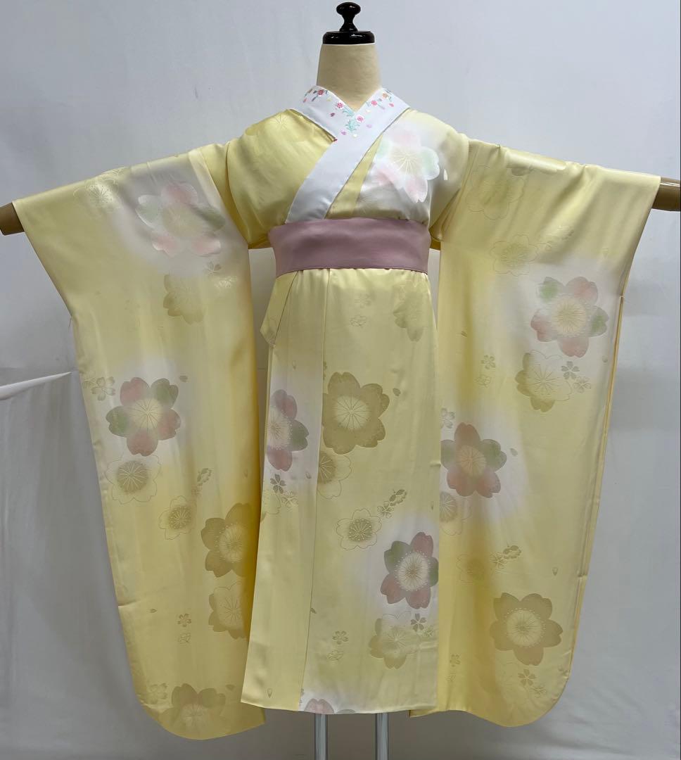 振り袖　フルセット　別誂長襦袢付　 金彩加工　刺繍入り　しつけ糸付　 501