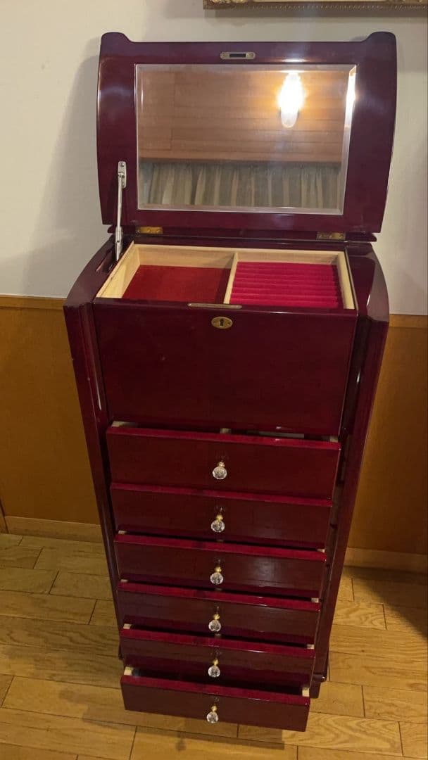 ジュエリーボックス 　チェスト　ワインレッド　三越