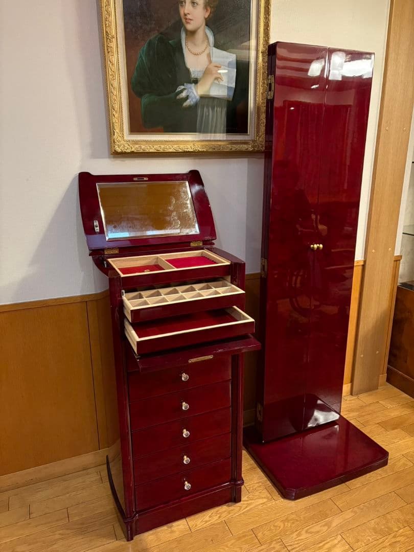 ジュエリーボックス 　チェスト　ワインレッド　三越