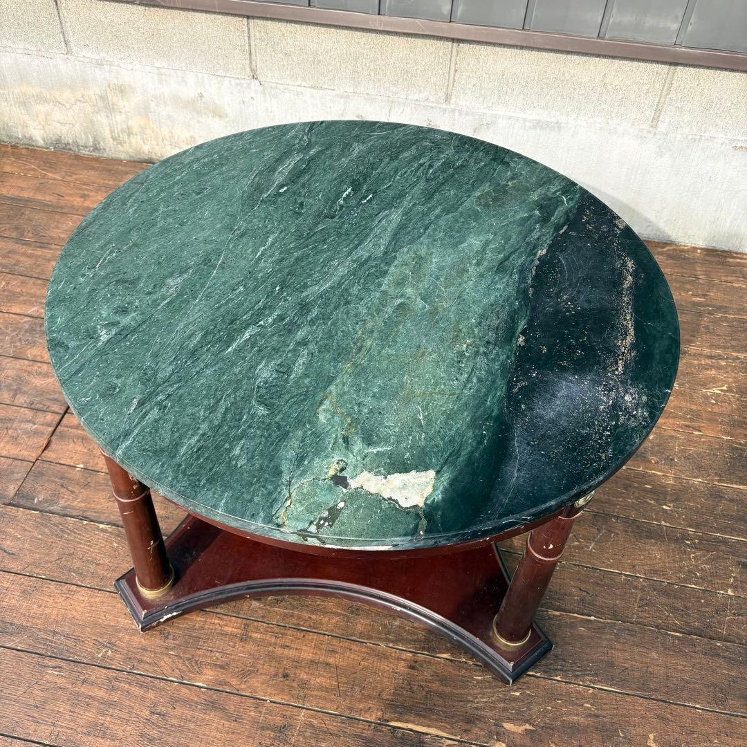 北欧レトロ 大理石天板 ローテーブル 円形テーブル クラシック家具 アンティーク