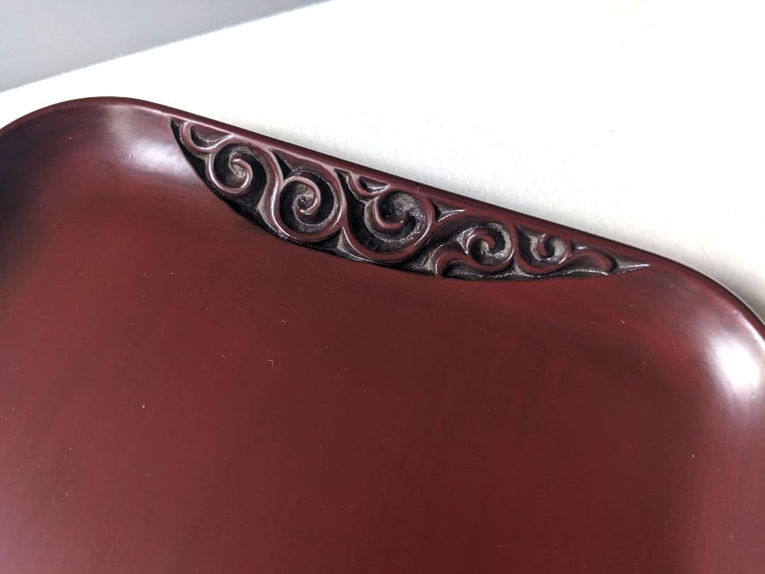 博古堂 ぐり唐草 長方盆 小盆 鎌倉彫