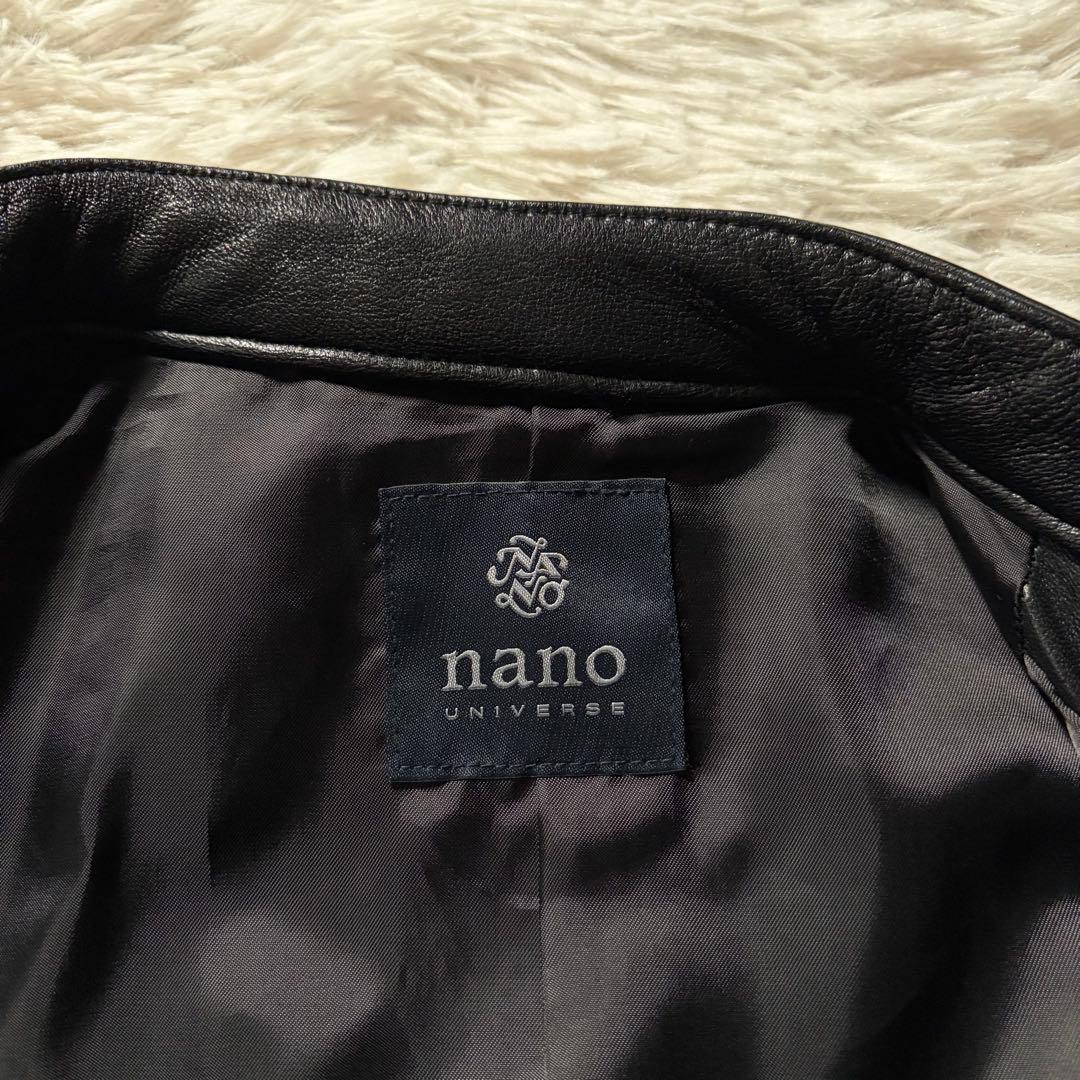 ニ*ノ様 美品✨ナノユニバース　ライダースジャケット　シングル　羊革　ブラック