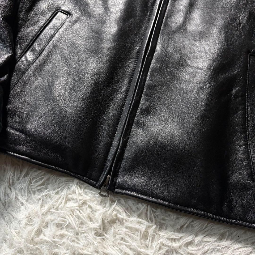 ニ*ノ様 美品✨ナノユニバース　ライダースジャケット　シングル　羊革　ブラック