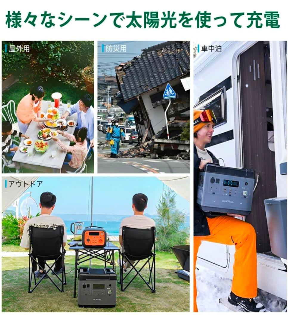 新品 OUKITEL 100W ソーラーパネル 折畳み式 IP65防水防塵