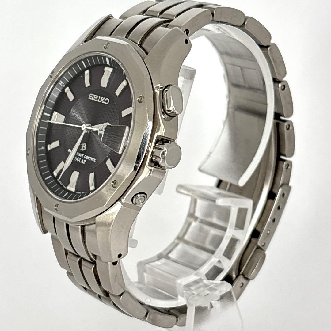 稼働 SEIKO ブライツ メンズ腕時計 ソーラー 電波 チタニウム デイト