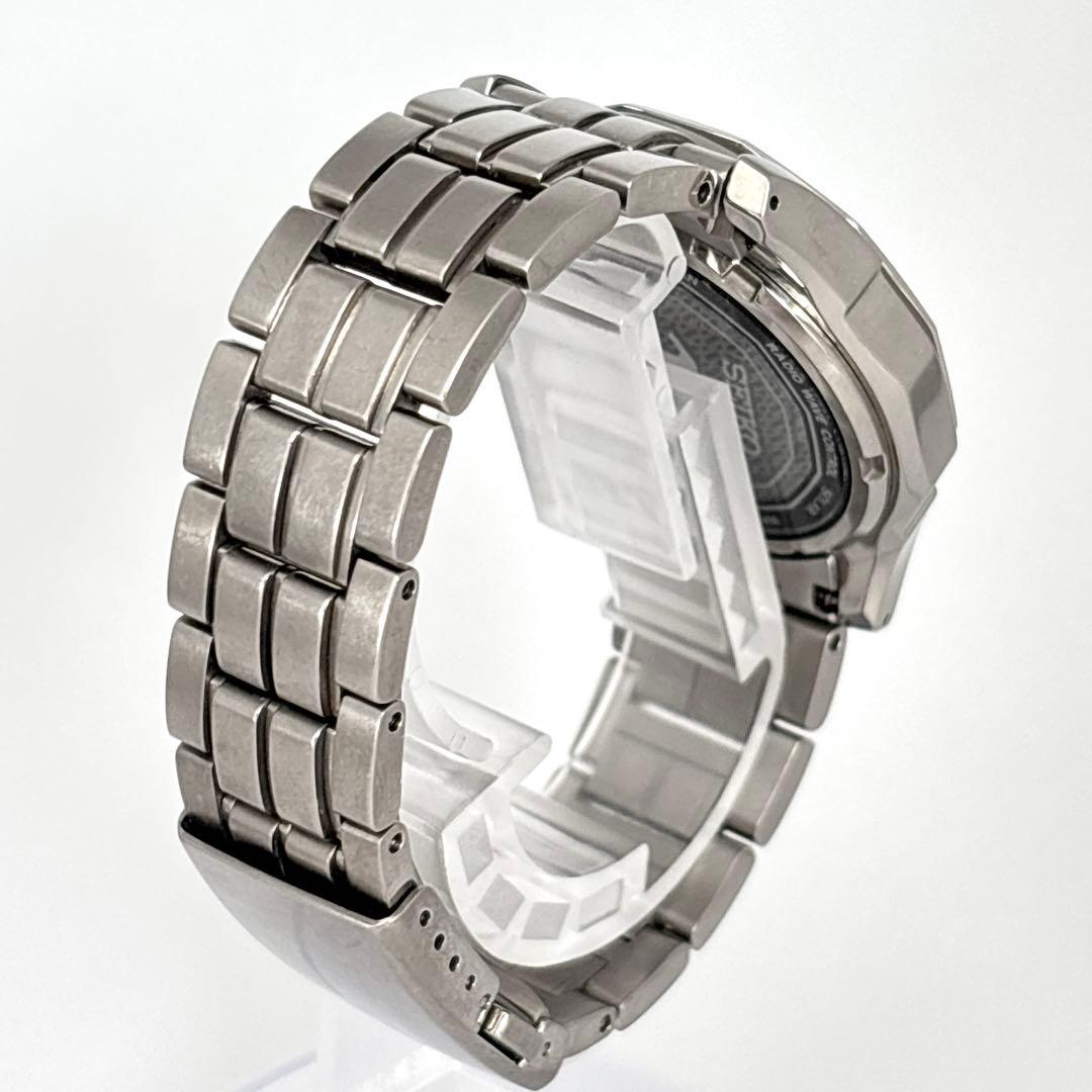 稼働 SEIKO ブライツ メンズ腕時計 ソーラー 電波 チタニウム デイト