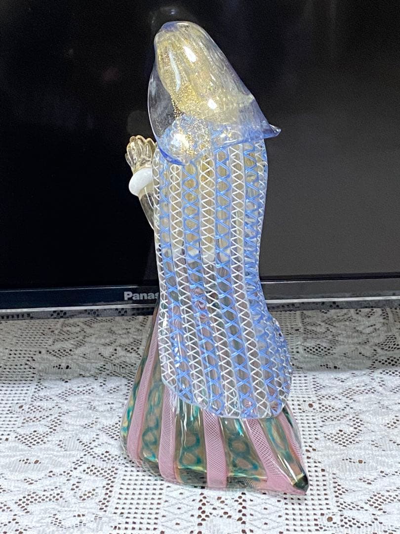 ♦️珍物レア物ムラーノ島 ムラーノグラス マリア像人形 イタリアベネチア骨董品