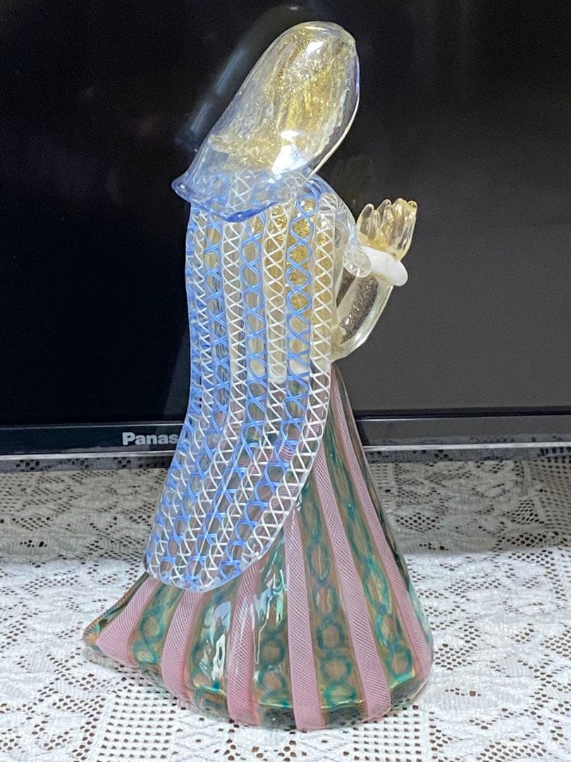 ♦️珍物レア物ムラーノ島 ムラーノグラス マリア像人形 イタリアベネチア骨董品